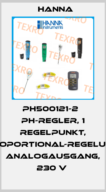 PH500121-2   PH-REGLER, 1 REGELPUNKT, PROPORTIONAL-REGELUNG, ANALOGAUSGANG, 230 V  Hanna