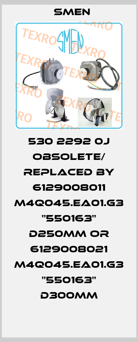 530 2292 0J obsolete/ replaced by 6129008011 M4Q045.EA01.G3 "550163" D250mm or 6129008021 M4Q045.EA01.G3 "550163" D300mm Smen