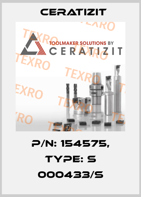 P/N: 154575, Type: S 000433/S Ceratizit