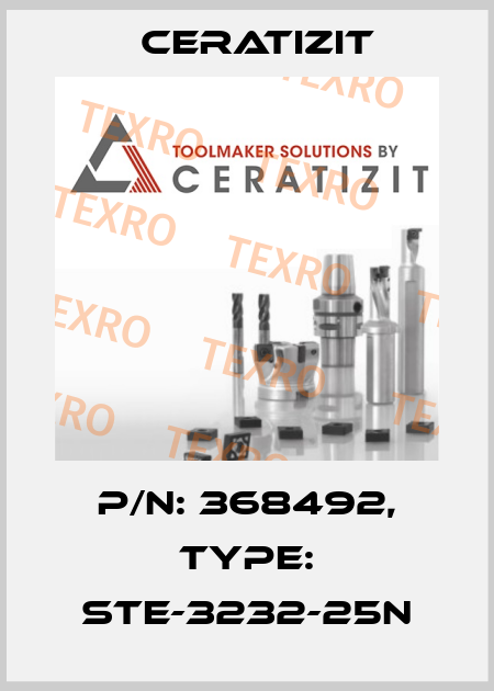 P/N: 368492, Type: STE-3232-25N Ceratizit