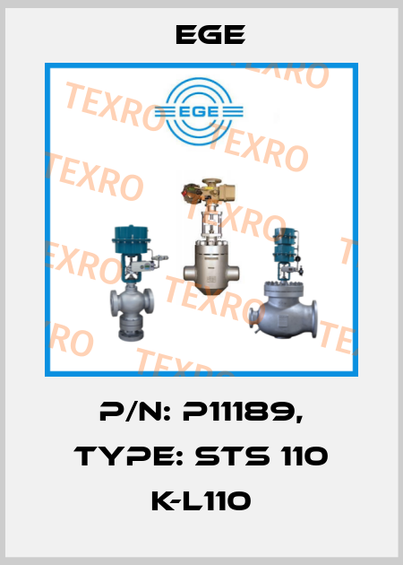 p/n: P11189, Type: STS 110 K-L110 Ege