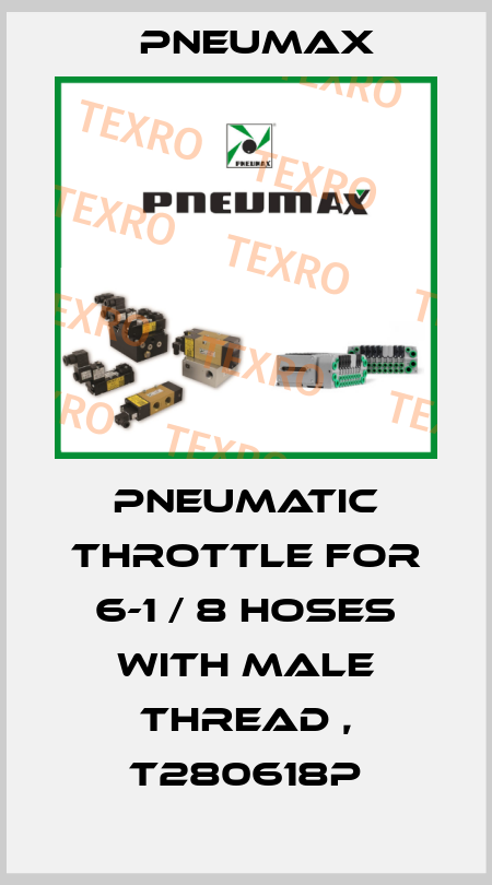 Pneumatic throttle for 6-1 / 8 hoses with male thread , T280618P Pneumax