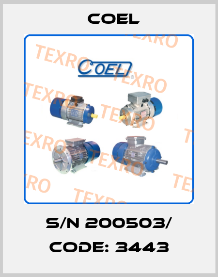 S/N 200503/ Code: 3443 Coel