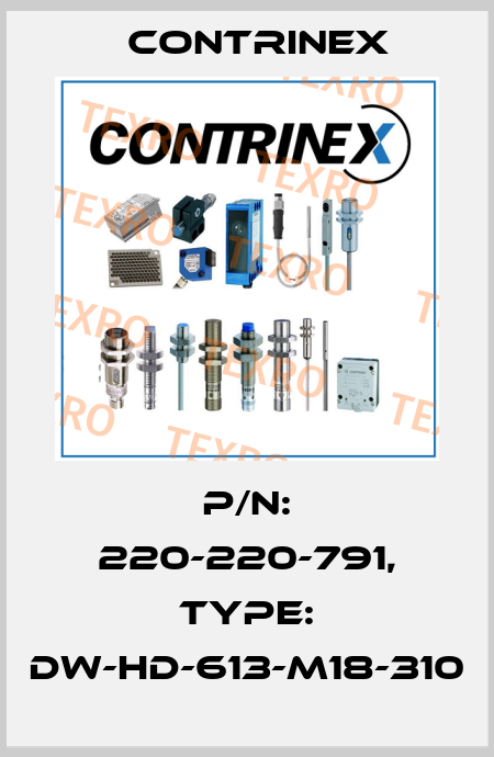 p/n: 220-220-791, Type: DW-HD-613-M18-310 Contrinex