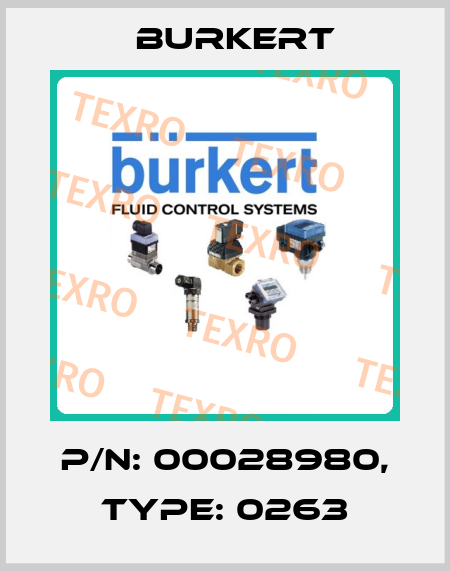 P/N: 00028980, Type: 0263 Burkert