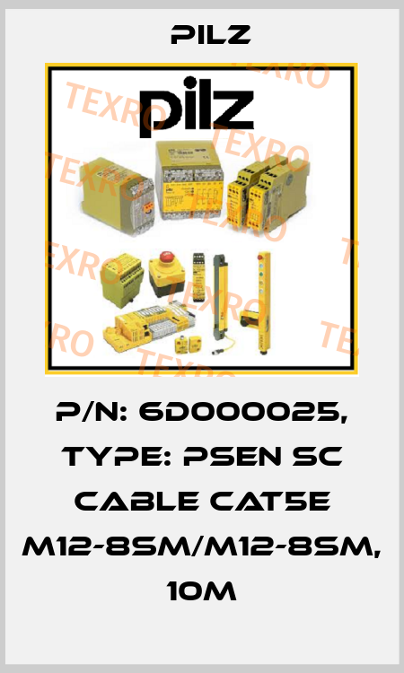p/n: 6D000025, Type: PSEN sc cable CAT5e M12-8sm/M12-8sm, 10m Pilz