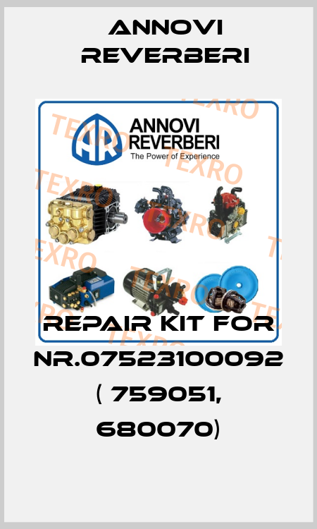 repair kit for NR.07523100092 ( 759051, 680070) Annovi Reverberi