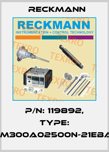 p/n: 119892, type: 1R9-M300A02500N-21EBAA-Y Reckmann