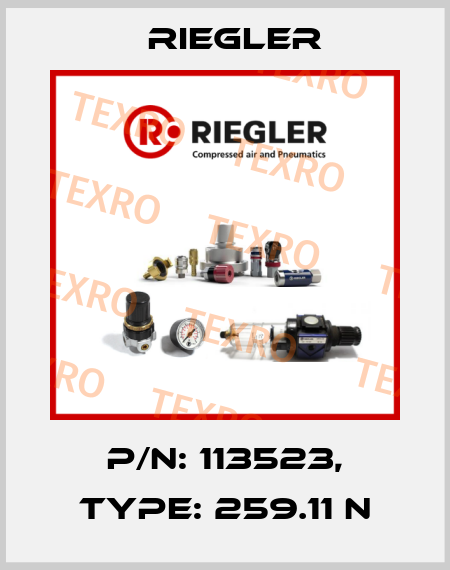 P/N: 113523, Type: 259.11 N Riegler