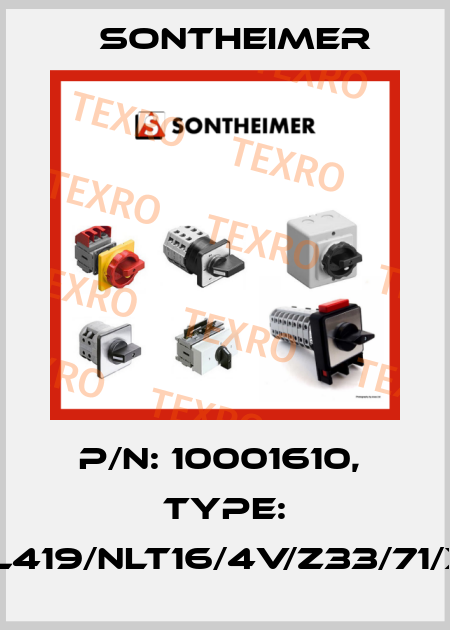 P/N: 10001610,  Type: WAL419/NLT16/4V/Z33/71/X83 Sontheimer