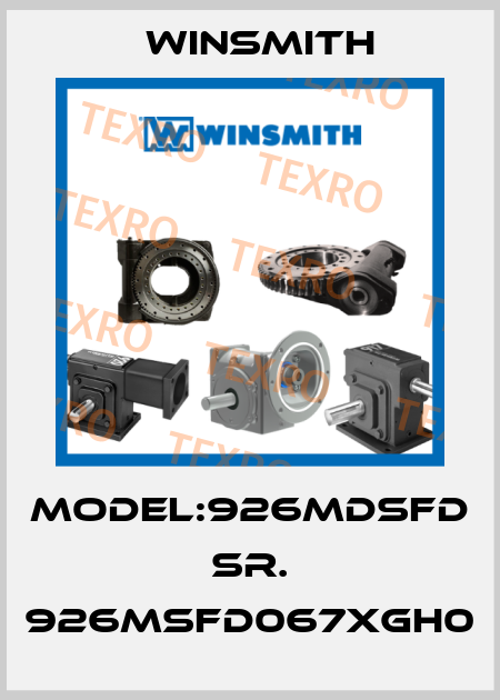 MODEL:926MDSFD SR. 926MSFD067XGH0 Winsmith