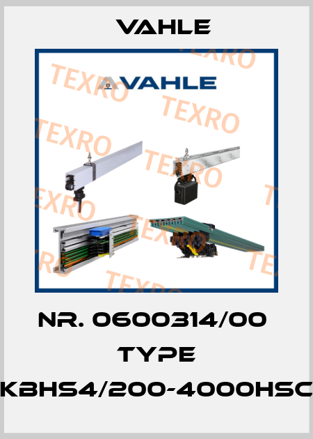 Nr. 0600314/00  Type KBHS4/200-4000HSC Vahle