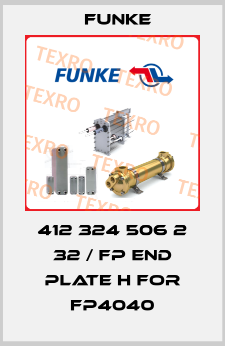 412 324 506 2 32 / FP end plate H for FP4040 Funke