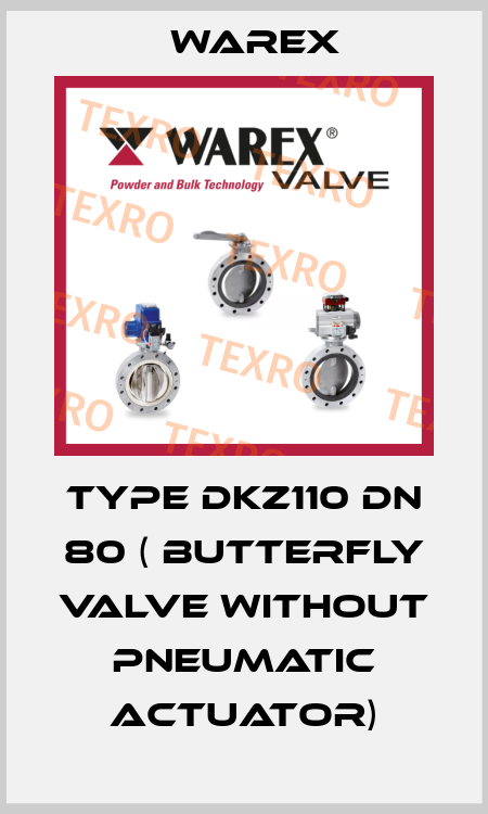 Type DKZ110 DN 80 ( butterfly valve without pneumatic actuator) Warex