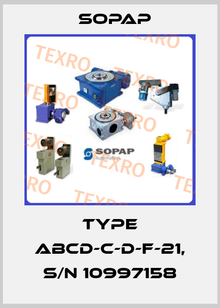 Type ABCD-C-D-F-21, s/n 10997158 Sopap