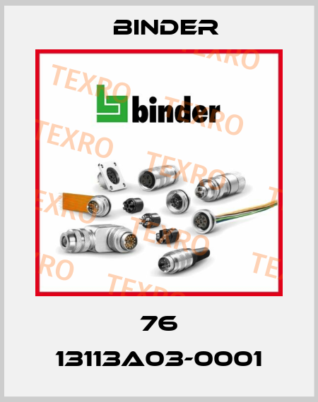 76 13113A03-0001 Binder