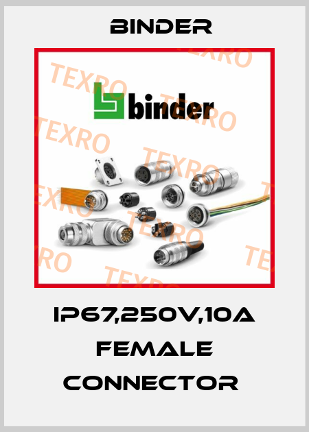 IP67,250V,10A Female Connector  Binder