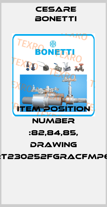 ITEM POSITION NUMBER :82,84,85, DRAWING NUMBER:T230252FGRACFMP6-5-WELD  Cesare Bonetti