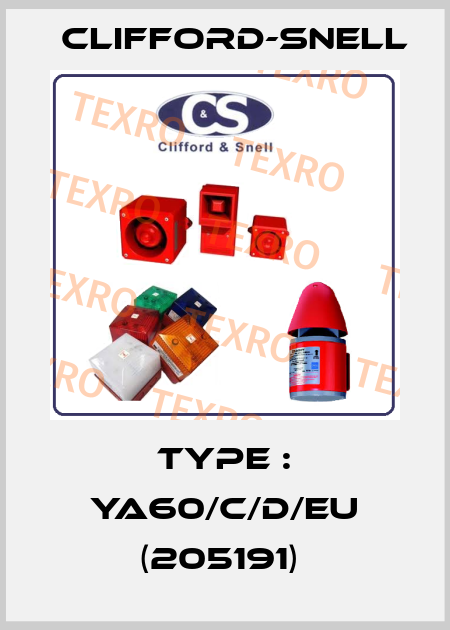 Type : YA60/C/D/EU (205191)  Clifford-Snell