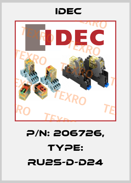 P/N: 206726, Type: RU2S-D-D24 Idec