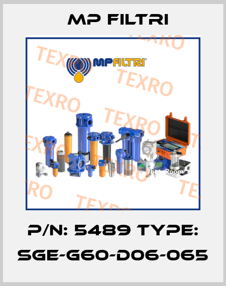 P/N: 5489 Type: SGE-G60-D06-065 MP Filtri