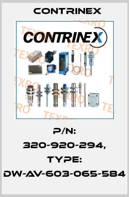 p/n: 320-920-294, Type: DW-AV-603-065-584 Contrinex