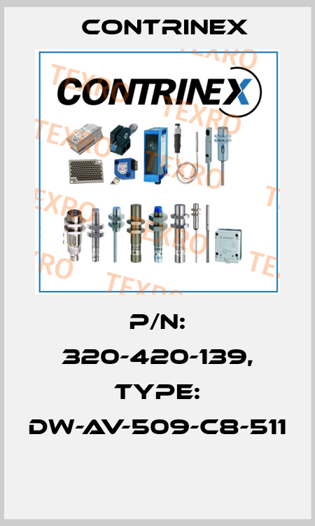 P/N: 320-420-139, Type: DW-AV-509-C8-511  Contrinex