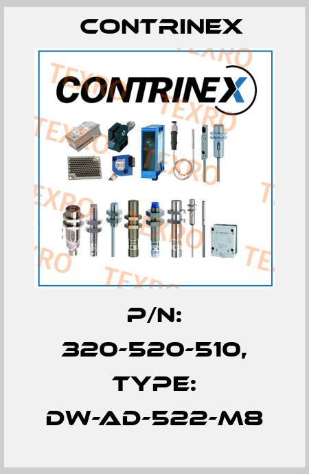 p/n: 320-520-510, Type: DW-AD-522-M8 Contrinex