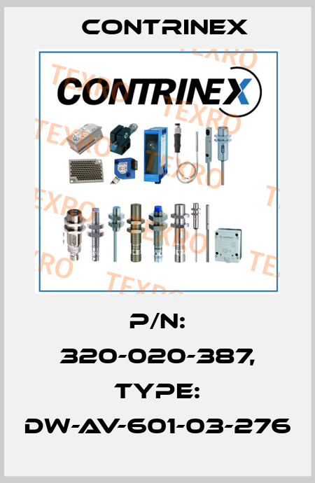 p/n: 320-020-387, Type: DW-AV-601-03-276 Contrinex