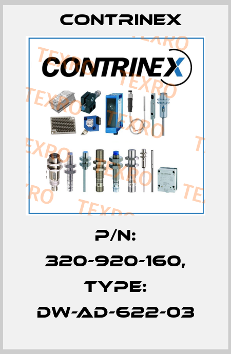 p/n: 320-920-160, Type: DW-AD-622-03 Contrinex