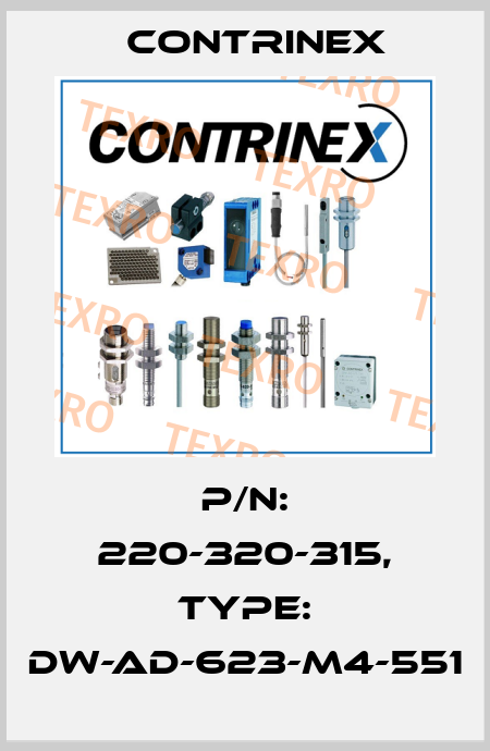 p/n: 220-320-315, Type: DW-AD-623-M4-551 Contrinex