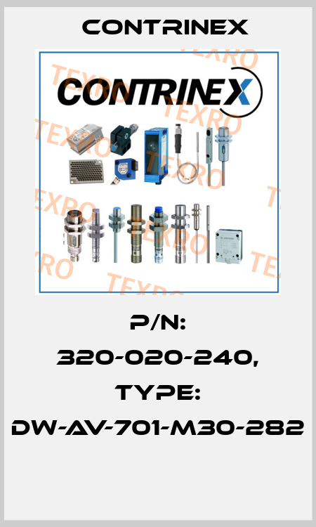 P/N: 320-020-240, Type: DW-AV-701-M30-282  Contrinex