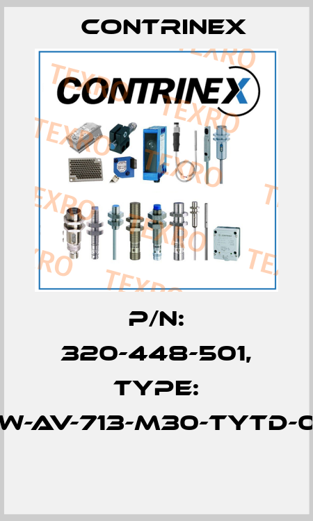 P/N: 320-448-501, Type: DW-AV-713-M30-TYTD-05  Contrinex
