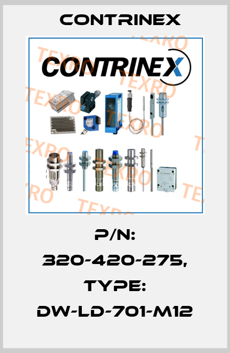 p/n: 320-420-275, Type: DW-LD-701-M12 Contrinex