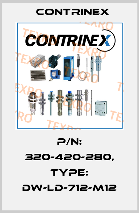 p/n: 320-420-280, Type: DW-LD-712-M12 Contrinex