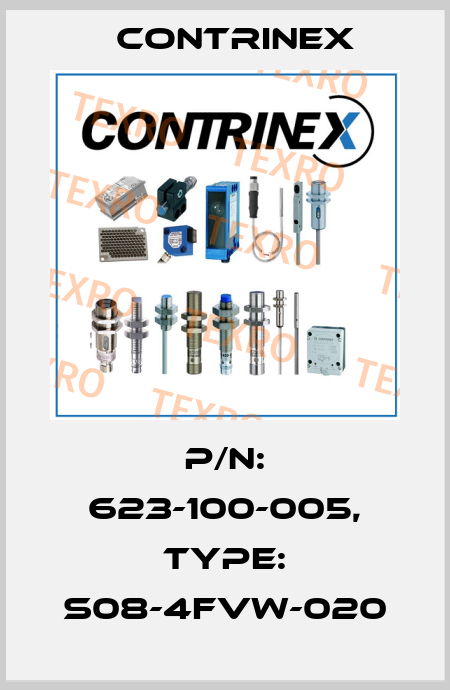 p/n: 623-100-005, Type: S08-4FVW-020 Contrinex