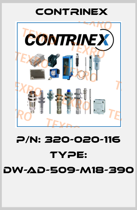 P/N: 320-020-116 Type: DW-AD-509-M18-390  Contrinex