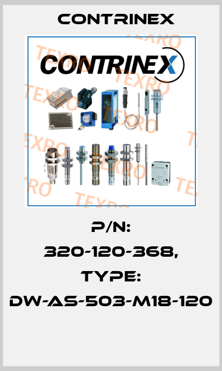 P/N: 320-120-368, Type: DW-AS-503-M18-120  Contrinex