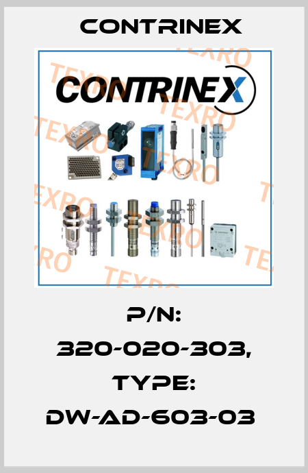 P/N: 320-020-303, Type: DW-AD-603-03  Contrinex