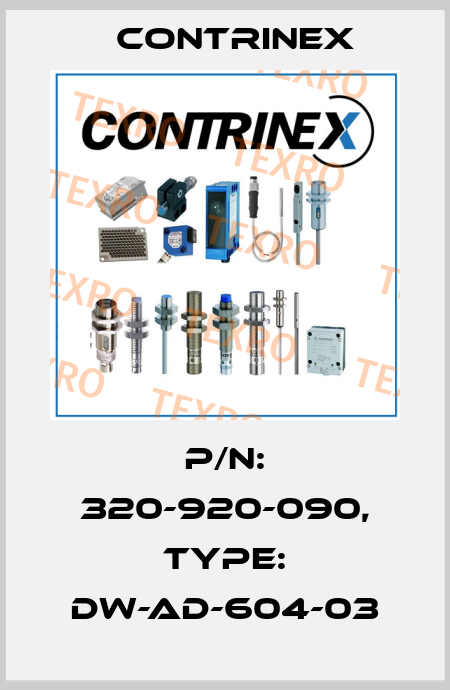 p/n: 320-920-090, Type: DW-AD-604-03 Contrinex