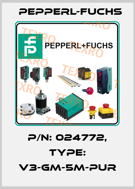 p/n: 024772, Type: V3-GM-5M-PUR Pepperl-Fuchs