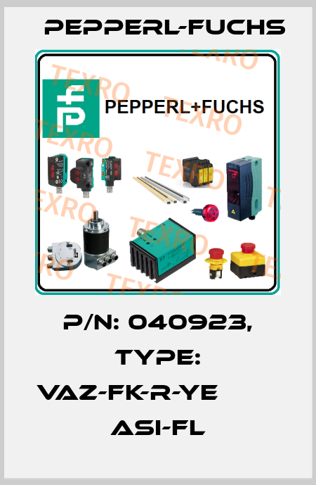 p/n: 040923, Type: VAZ-FK-R-YE             ASI-Fl Pepperl-Fuchs