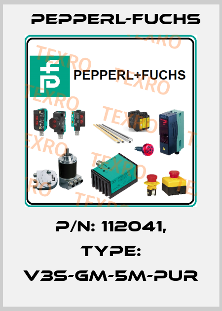 p/n: 112041, Type: V3S-GM-5M-PUR Pepperl-Fuchs