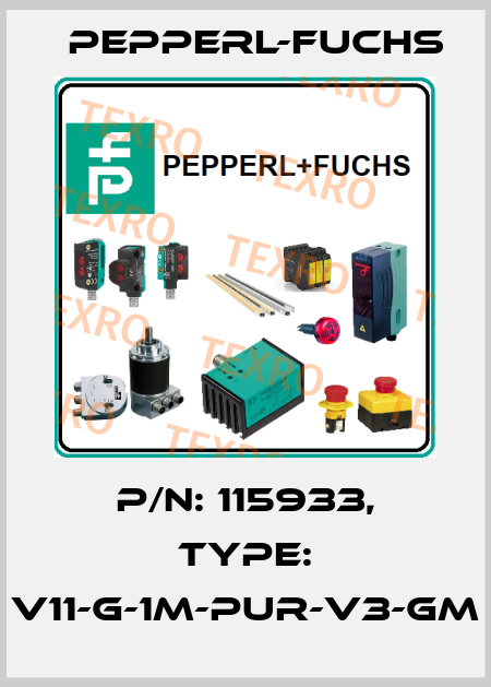 p/n: 115933, Type: V11-G-1M-PUR-V3-GM Pepperl-Fuchs