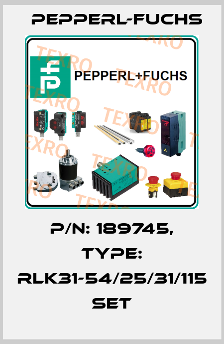 p/n: 189745, Type: RLK31-54/25/31/115 SET Pepperl-Fuchs
