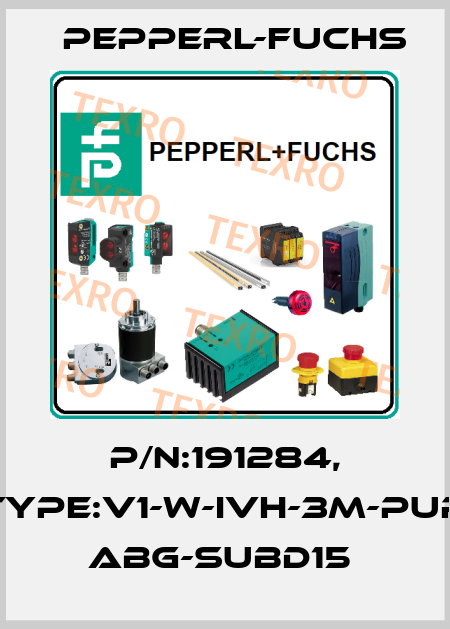 P/N:191284, Type:V1-W-IVH-3M-PUR ABG-SUBD15  Pepperl-Fuchs