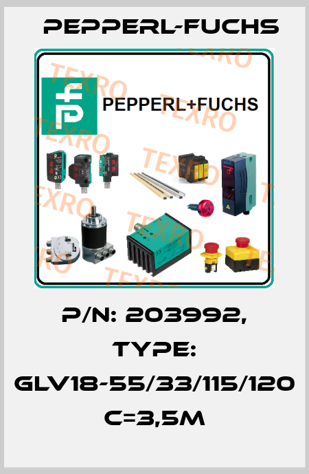 p/n: 203992, Type: GLV18-55/33/115/120 C=3,5m Pepperl-Fuchs
