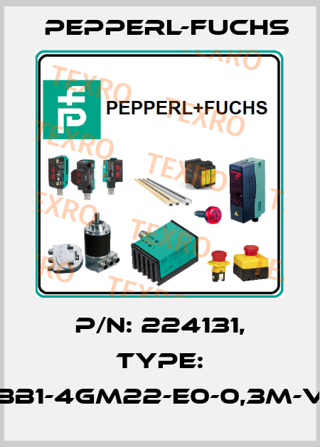 p/n: 224131, Type: NBB1-4GM22-E0-0,3M-V3 Pepperl-Fuchs