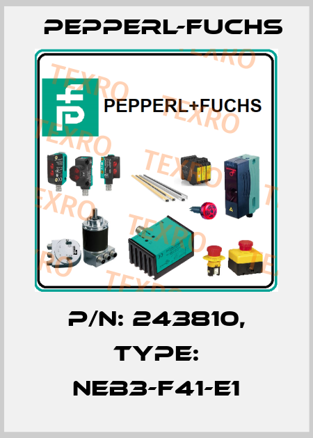 p/n: 243810, Type: NEB3-F41-E1 Pepperl-Fuchs