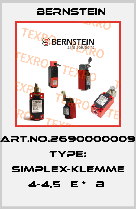 Art.No.2690000009 Type: SIMPLEX-KLEMME 4-4,5   E *   B  Bernstein